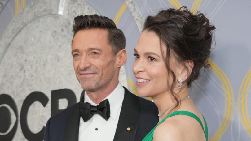 Sutton Foster and Hugh Jackman co-starred in The Music Man on Broadway in 2022.