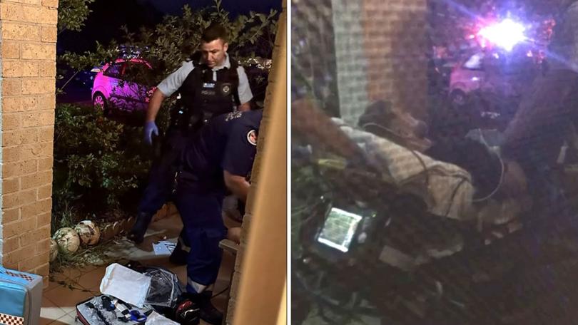 A NSW father has been praised by NSW Police for assisting a man who knocked on the door of his Central Coast home with stab wounds.