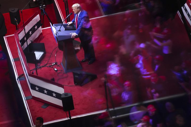 Donald Trump holds a rally at Madison Square Garden in New York on Oct. 27. 