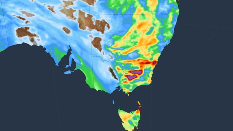 Some parts of Victoria and NSW could see flash flooding on Sunday.