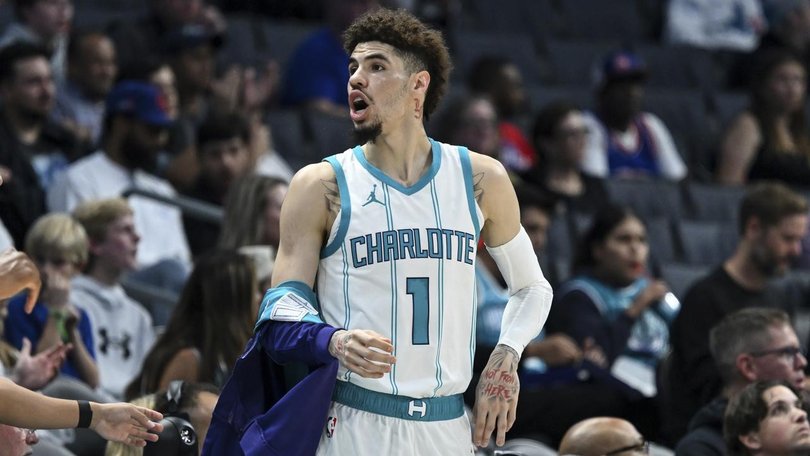 LaMelo Ball's NBA team insists he is sorry for a derogatory comment that resulted in a big fine. (AP PHOTO)