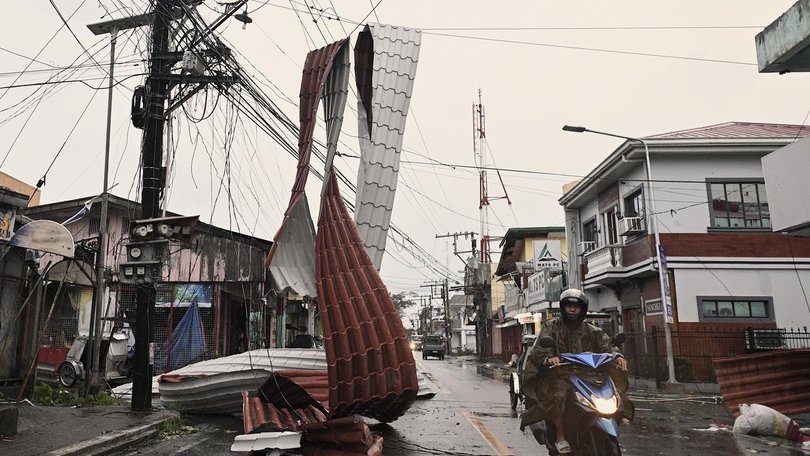 More than 100 Philippine cities and towns were hit by power outages caused by Typhoon Man-yi. 