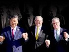 Chinese President Xi Jinping, Australian Prime Minister Anthony Albanese and UK Prime Minister Sir Keir Starmer at the G20.  