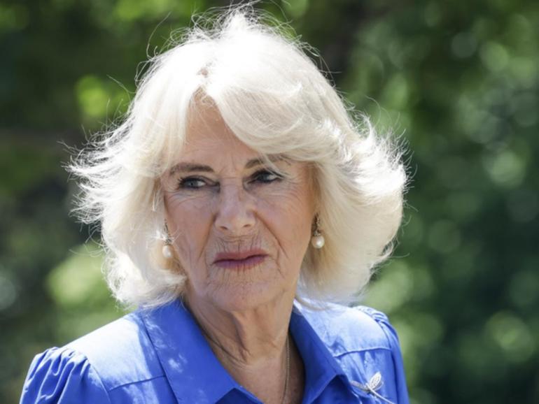 Queen Camilla is mourning the death of her beloved pet dog Beth. (AP PHOTO)