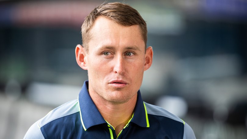 Marnus Labuschagne speaks to the media ahead of the First Test at Perth Stadium