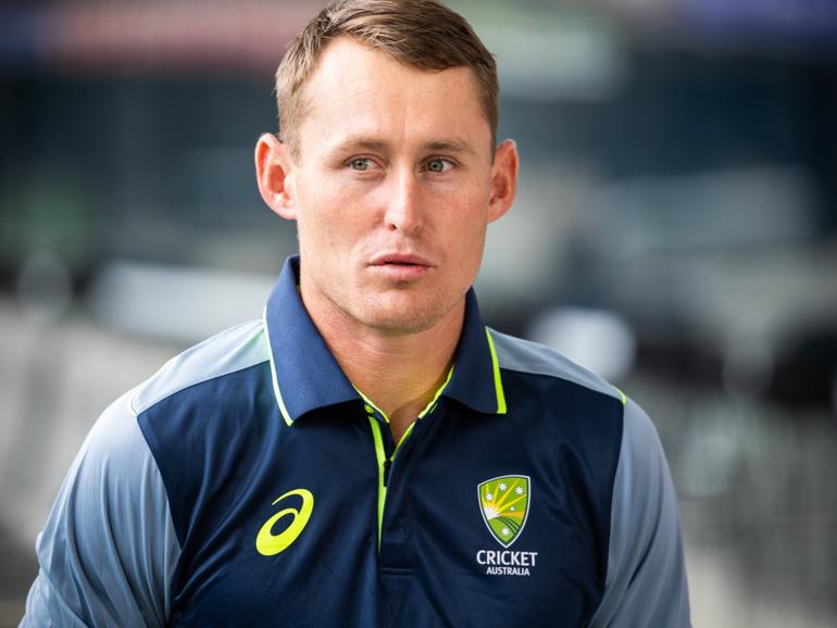 Marnus Labuschagne speaks to the media ahead of the First Test at Perth Stadium