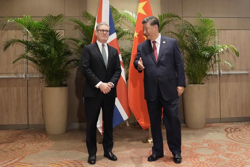 Prime Minister Sir Keir Starmer during a bilateral meeting with President Xi Jinping of China, at the Sheraton Hotel, as he attends the G20 summit on November 18 in Rio de Janeiro.