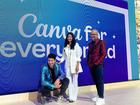 Canva co-founders Melanie Perkins, Cliff Obrecht and Cameron Adams.