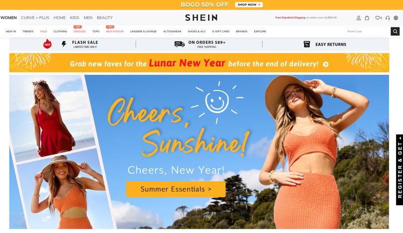 Clothing website Shein