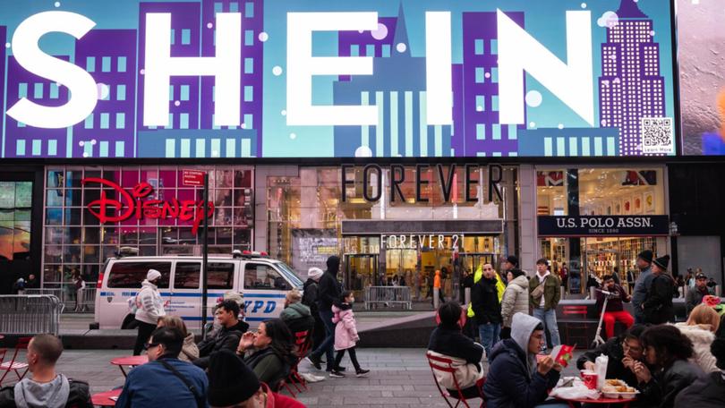 A Shein Group Ltd. pop-up store inside a Forever-21 store in the Times Square neighborhood of New York, US, on Friday, Nov. 10, 2023.