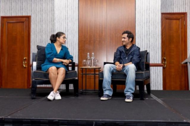 Lisa Sthalekar and  Gautum Gambhir at the Duxton Hotel in Perth on Tuesday.