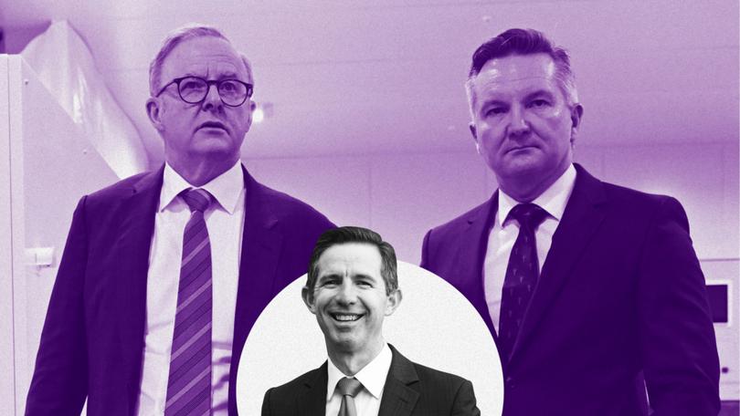 Labor’s ideological opposition to the zero-emissions power source puts Australia out of step with the rest of the world, writes Simon Birmingham. Pictured: Anthony Albanese and Chris Bowen.