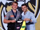 Richmond have selected Victorian midfield gun Sam Lalor with the first pick in the 2024 AFL Draft, with his jumper presented by triple premiership captain Trent Cotchin. 