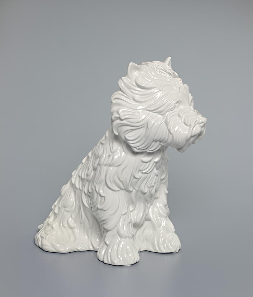 Cats and Dogs exhibition Jeff Koons Puppy (Vase) 1998 white glazed porcelain Ed. 1394/3000 plus 50 APs 44.5 x 26.7 x 44.5 cm National Gallery of Victoria, Melbourne Purchased, 2004 Â© Jeff Koons