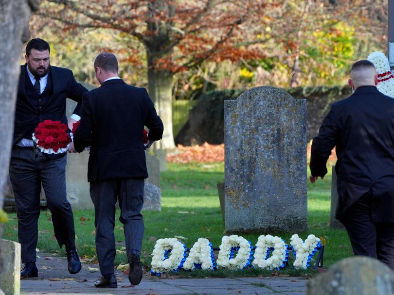 Two floral tributes spelled the word ‘daddy’ and ‘son’, to commemorate the late singer. 