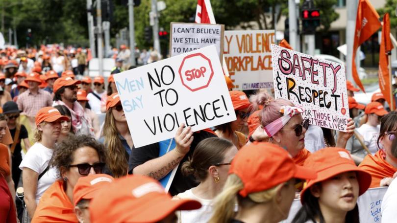 Thousands of people are expected to march as part of action to end gender-based violence. (Con Chronis/AAP PHOTOS)