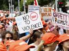 Thousands of people are expected to march as part of action to end gender-based violence. (Con Chronis/AAP PHOTOS)