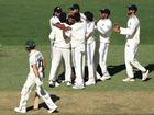 Jasprit Bumrah celebrates the wicket of Nathan McSweeney.