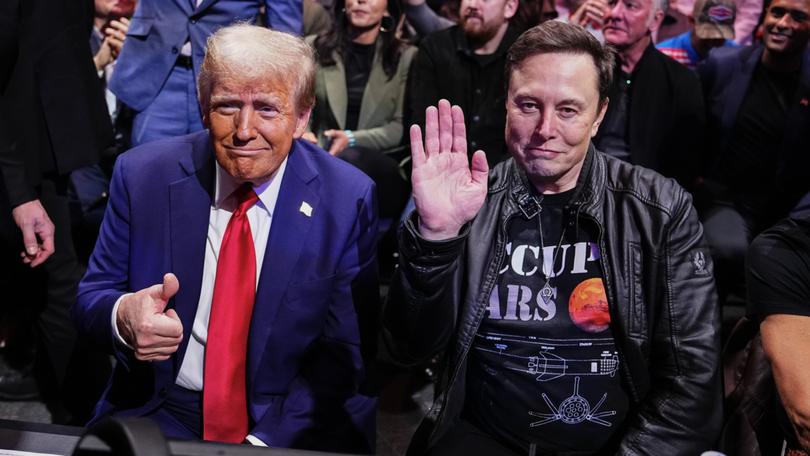 President-elect Donald Trump and Elon Musk pose for a photo during the UFC 309 event at Madison Square Garden on November 16.