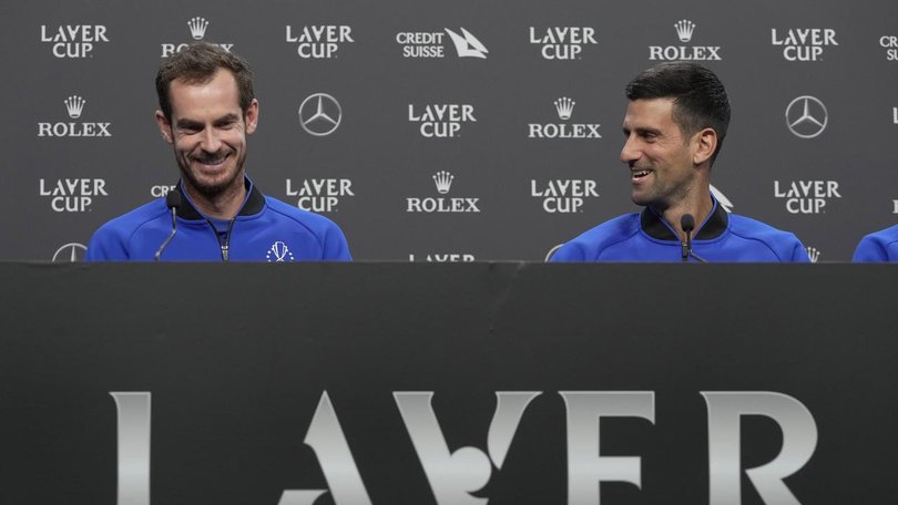 Andy Murray (l) will team up with Novak Djokovic (r) as a coach in time for the 2025 Australian Open (AP PHOTO)