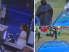 CCTV of the shooters who ambushed a man at a busy service station in an inner-city suburb of Sydney has been released.