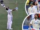 Virat Kohli celebrates his century.