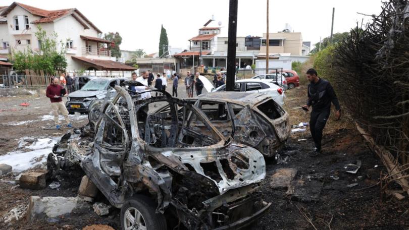 A rocket fired from Lebanon hit a residential neighbourhood in Petah Tikva, central Israel.