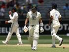 Steve Smith off after he was dismissed by Mohammed Siraj.