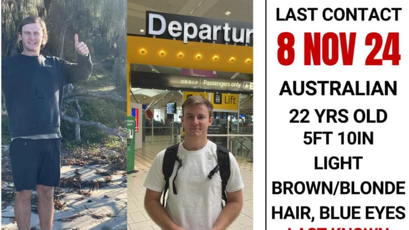 Jackson Parker has been reported as missing in Bali by his family.