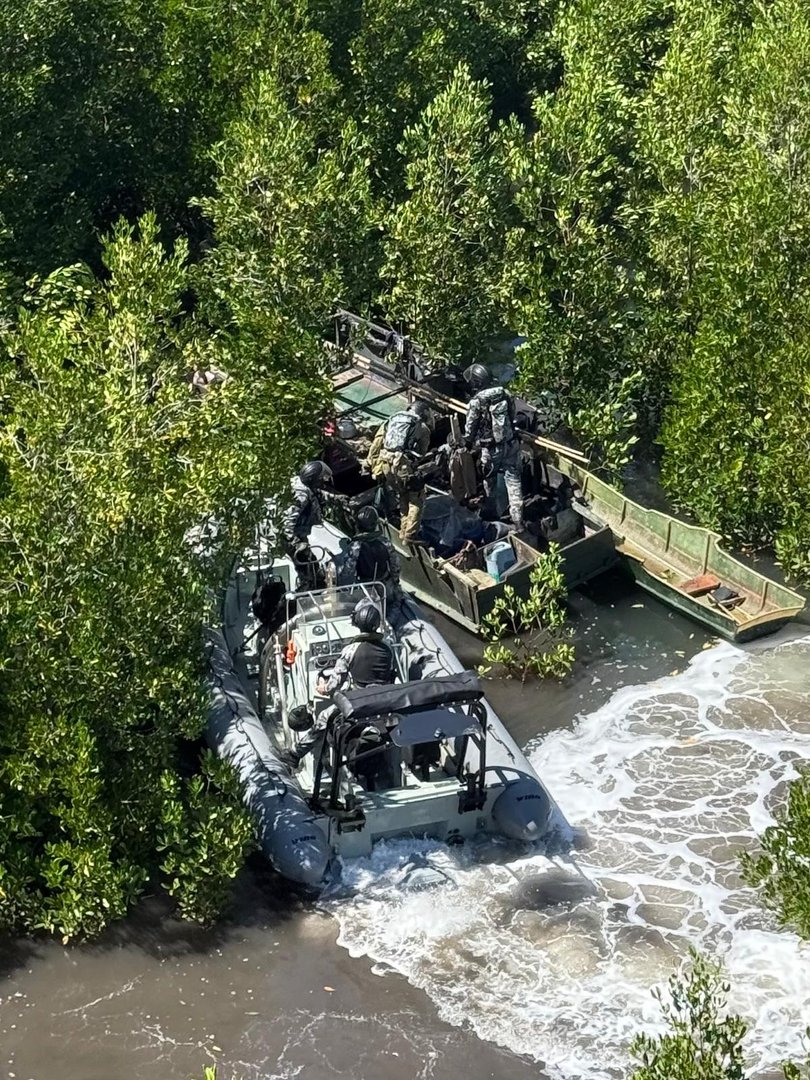 Australian Border Force locating illegal foreign fishing vessels in mangroves off the NT.