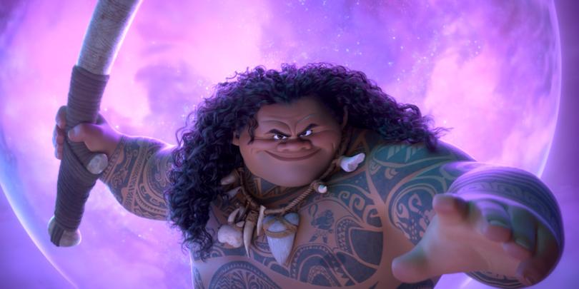 Dwayne Johnson reprises his voice role as Maui.