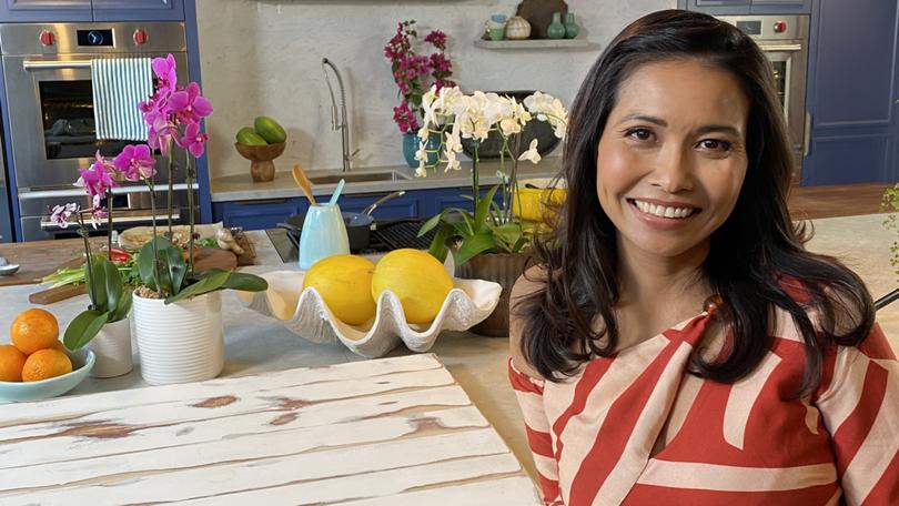 Better and Homes Gardens chef Clarissa Feildel prepares claypot chicken.