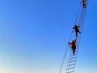 The Tianti or Sky Ladder stretches 168m from one clifftop to another, some 1500m above the ground. 