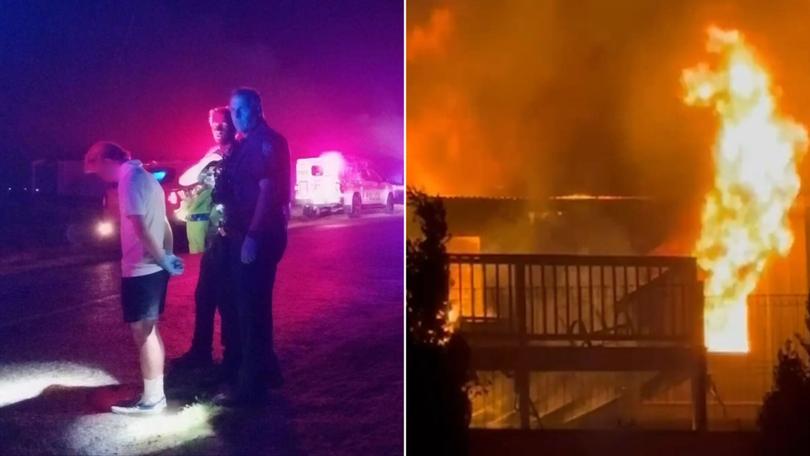 A 19-year-old man was arrested over a stunt that allegedly gutted a Goolwa South holiday house on Tuesday.