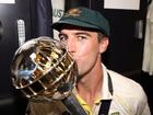 Pat Cummins celebrates after Australia’s victory over India in the World Test Championship final in 2023.