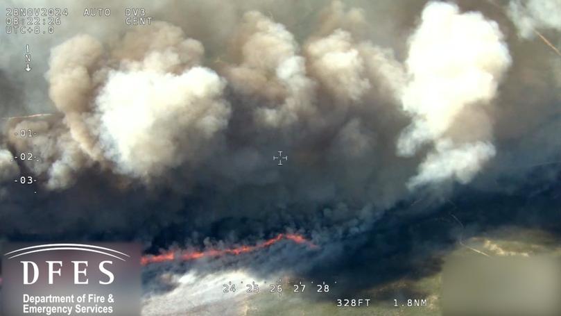 DFES vision from the Cervantes bushfire on Thursday