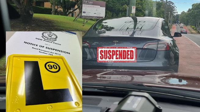 Officers from The Hills Highway Patrol stopped a 24-year-old male learner driver on his way to complete his driving test.