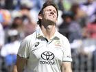 Australia's Mitchell Marsh reacts after bowling a delivery on the second day of the first cricket test between Australia and India in Perth, Australia, Saturday, Nov. 23, 2024. (AP Photo/Trevor Collens)