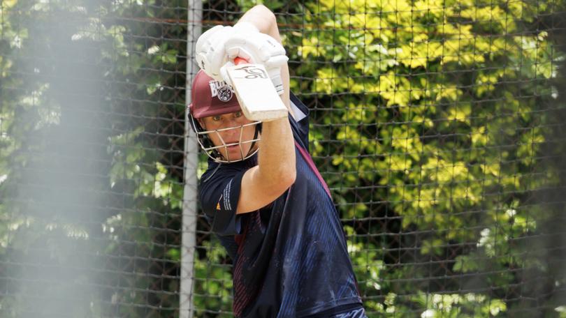 Marnus Labuschagne in the nets on Thursday.