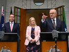 Jim Chalmers, Katy Gallagher and Anthony Albanese.