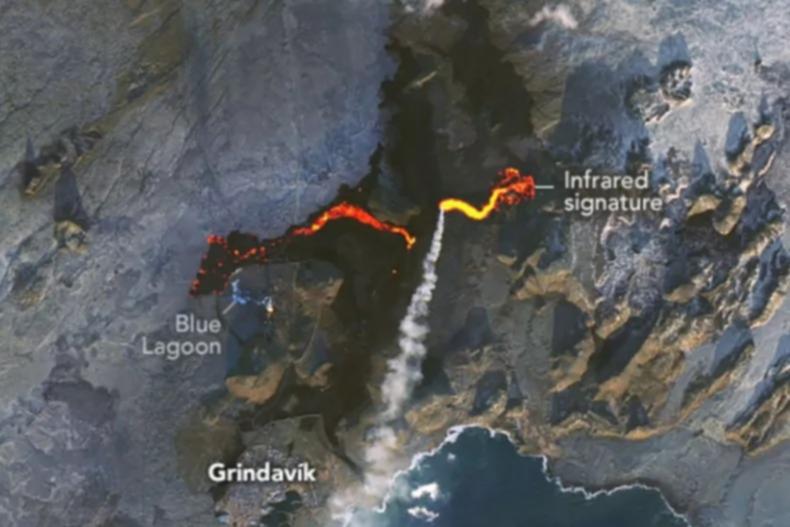 NASA has released satellite imagery showing the scale of the lava flow in Iceland.