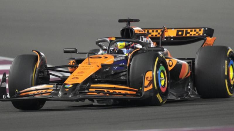 Australia's Oscar Piastri crossed for third place at the Qatar Grand Prix for his team McLaren.