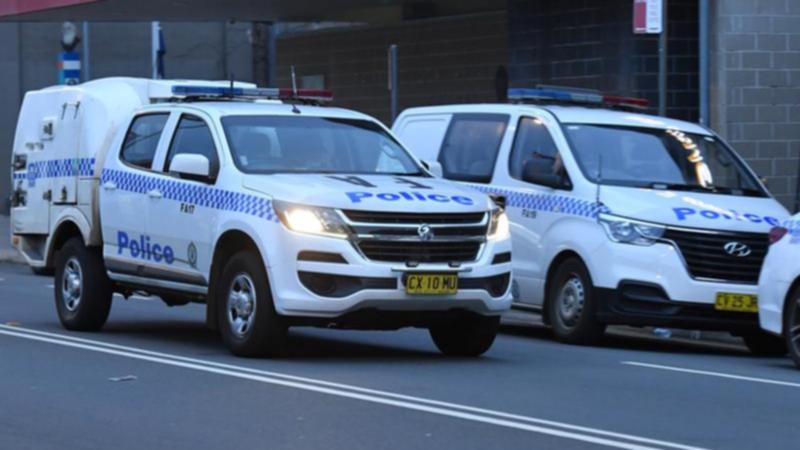 A man has been charged with performing a Nazi salute in front of marchers in Sydney's inner west.