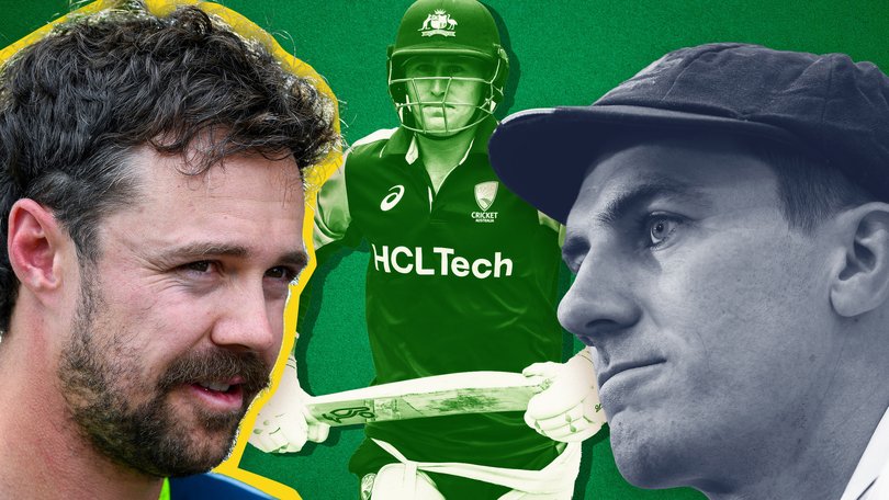 Travis Head, Marnus Labuschagne and Pat Cummins