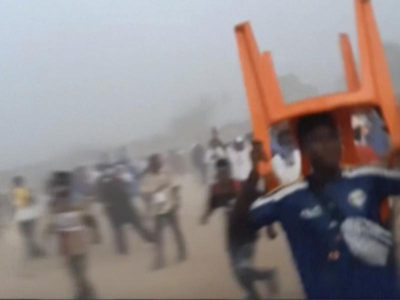 A grab ofa stampede during a football match in Nzerekore, Guinea