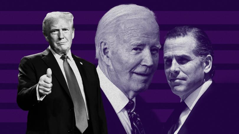 Donald Trump and Joe and Hunter Biden. 