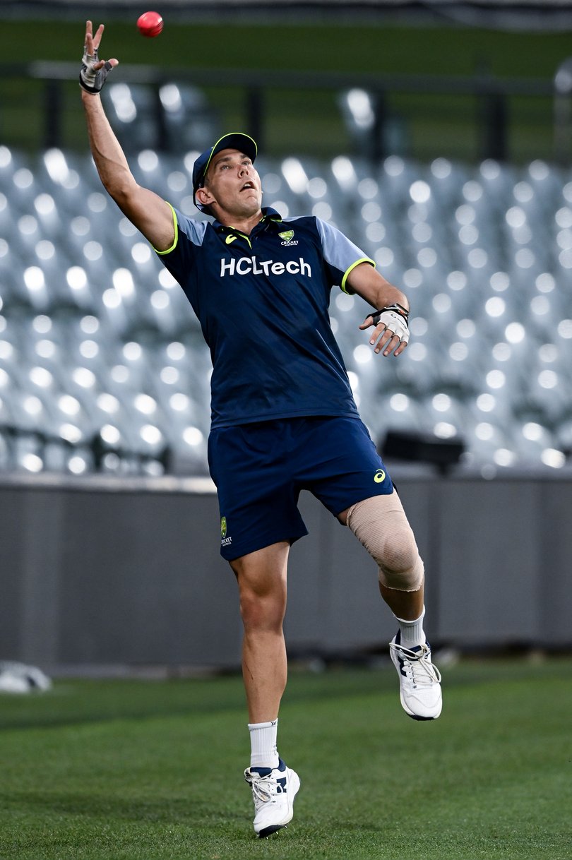 Scott Boland at Aussie training on Wednesday evening.