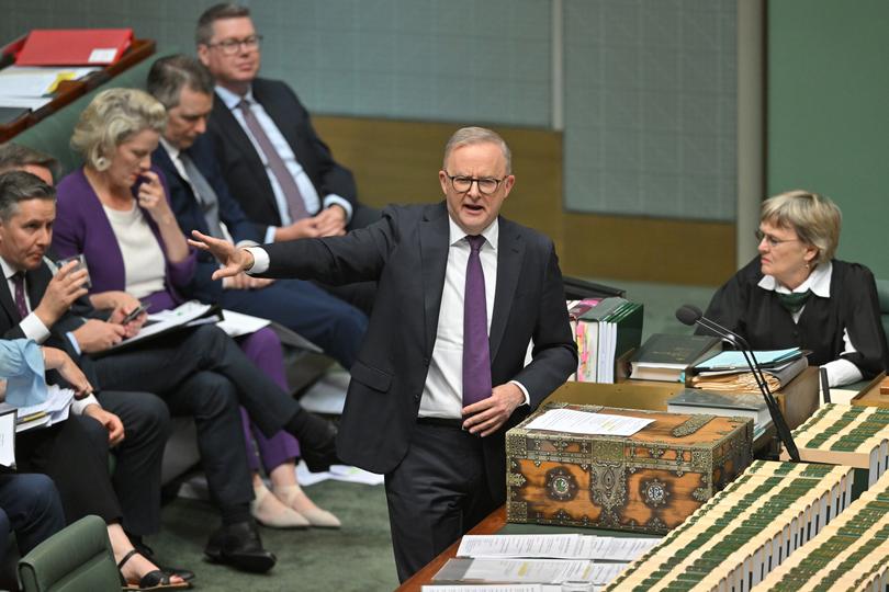 Prime Minister Anthony Albanese during Question Time in the House of Representatives at Parliament House in Canberra, Monday, November 4, 2024. (AAP Image/{Mick Tsikas) NO ARCHIVING