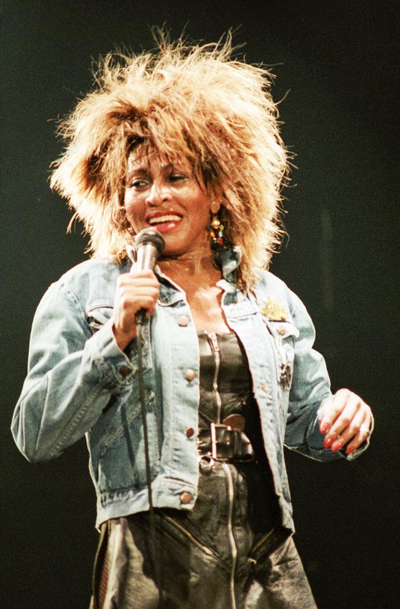 Tina Turner performs on stage at Wembley Arena during her 'Private Dancer' tour.