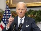 US President Joe Biden speaks on the situation in Syria in the Roosevelt Room of the White House in Washington, DC.